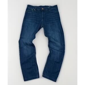Mugsy Fultons Straight Leg Blue Jeans Dark Wash Stretch Denim Men's Size 34x29